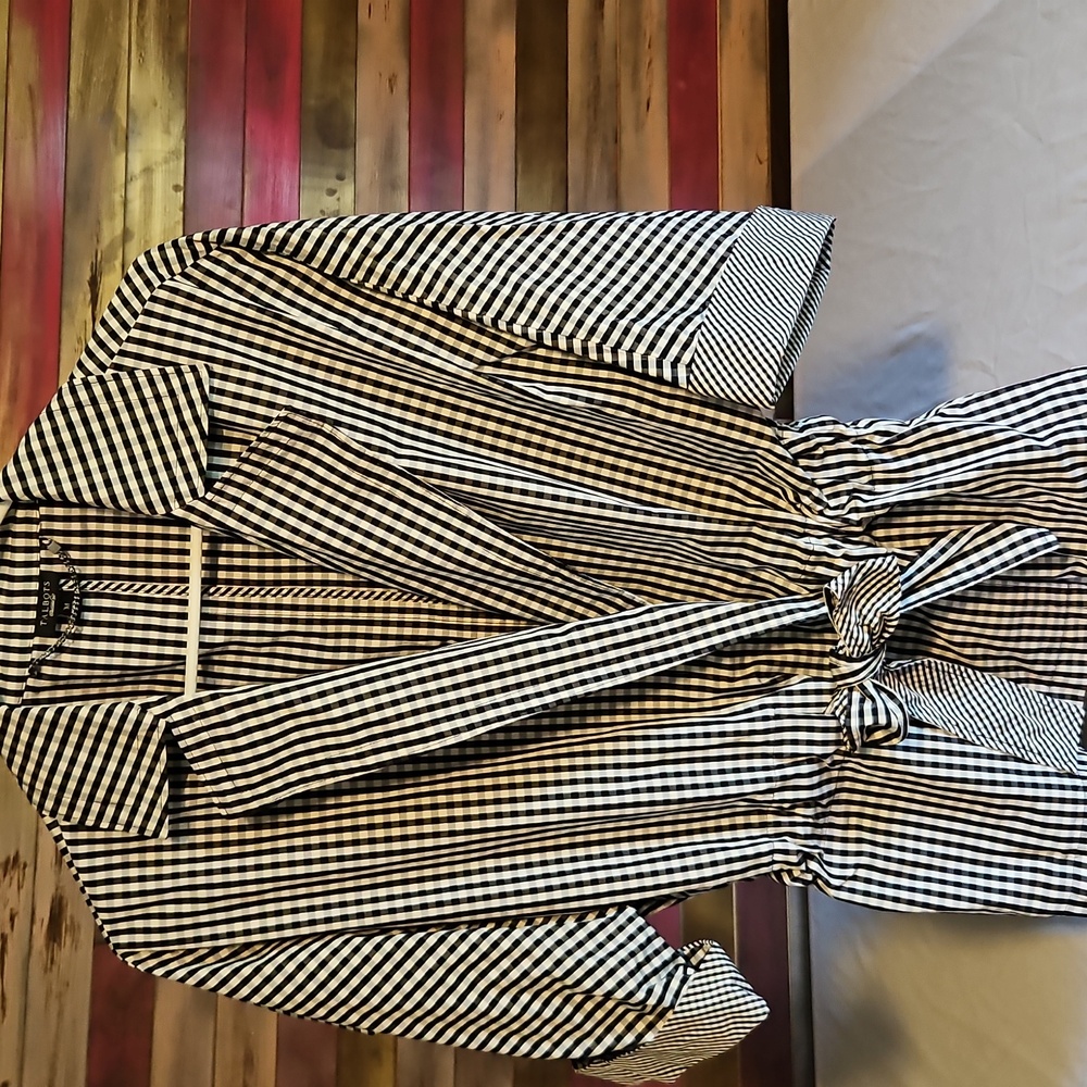 Black and White Gingham Print Jacket/blazer